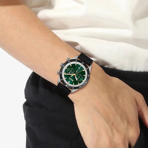 Hugo Boss 1513936 Santiago Green Dial Black Nylon Strap Watch for Men Hugo Boss