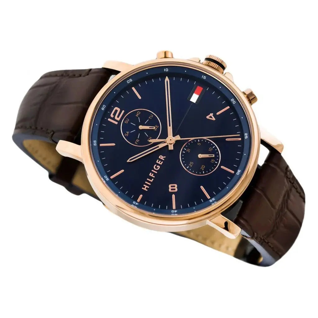 Tommy Hilfiger 1710418 Daniel Blue Dial Brown Leather Strap Watch for Men Tommy Hilfiger