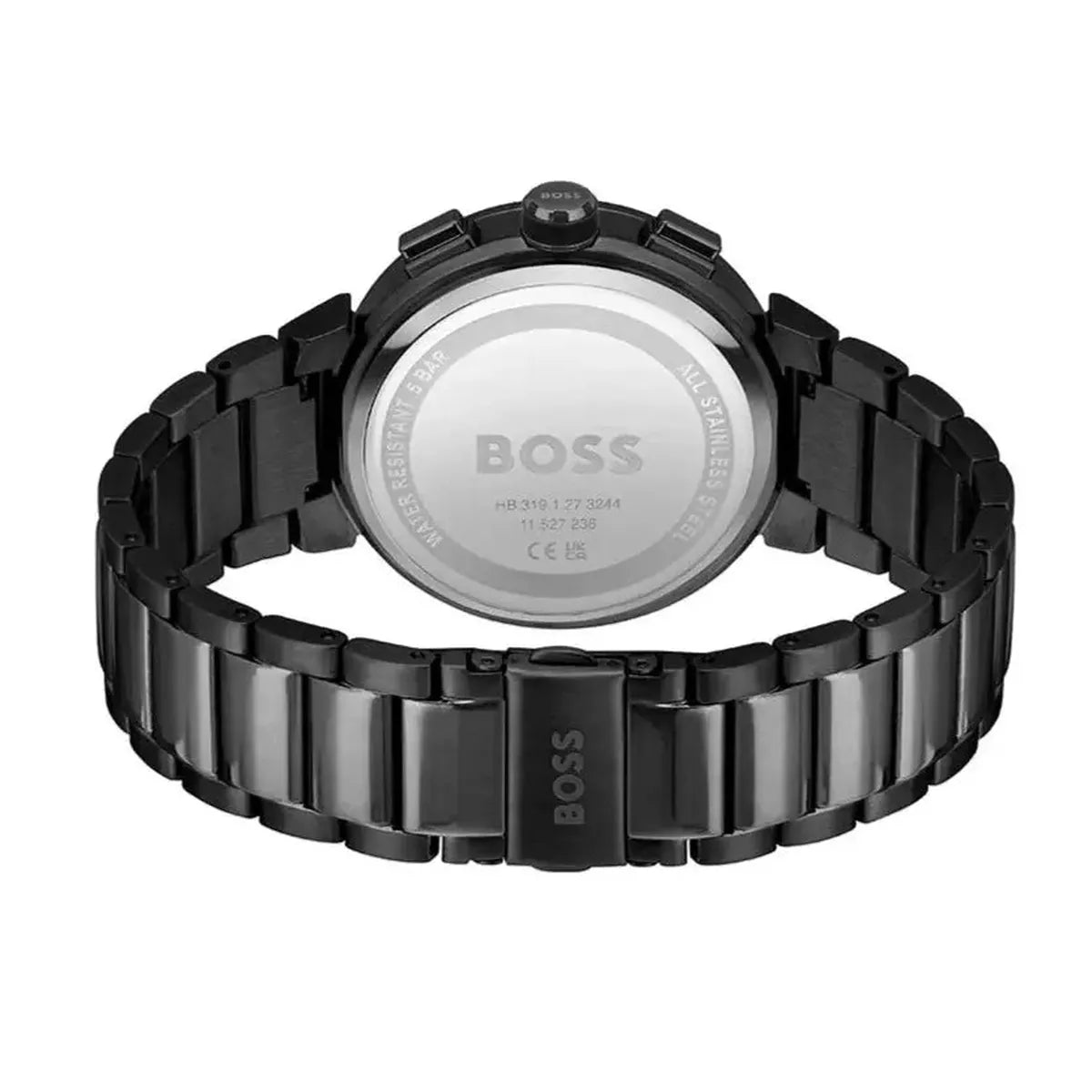 Hugo Boss 1514001 One Chronograph Black Dial Black Steel Strap Watch For Men Hugo Boss