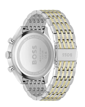 Hugo Boss 1514081 Gregor Chronograph Green Dial Two Tone Steel Strap Watch For Men Hugo Boss