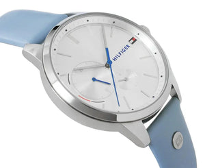 Tommy Hilfiger 1782023 Brooke Silver Dial Blue Leather Strap Watch for Women Tommy Hilfiger