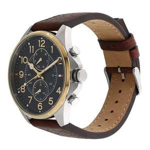 Tommy Hilfiger 1791275 Dean Multifunctional Blue Dial Brown Leather Strap Watch for Men Tommy Hilfiger