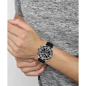 Hugo Boss 1513969 Chronograph Quartz Watch for Men with Black Silicone Bracelet Hugo Boss