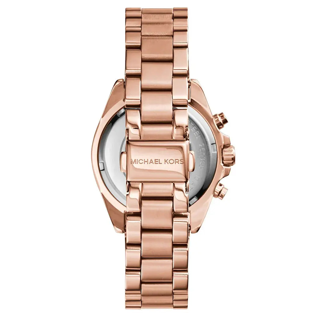 Michael Kors MK5799 Bradshaw Chronograph Rose Gold Dial Rose Gold Steel Strap Watch for Women Michael Kros