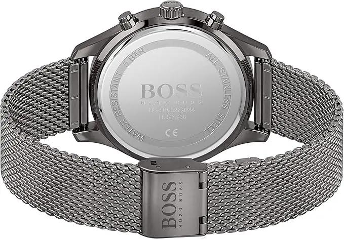 HUGO BOSS 1513870 Chronograph Quartz Watch for Men with Grey Stainless Steel mesh Bracelet Hugo Boss