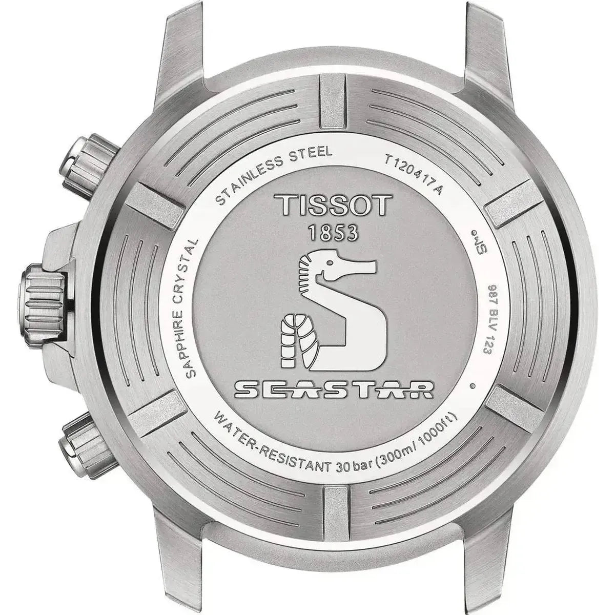 Tissot T120.417.11.091.00 Seastar 1000 Chronograph Green Dial Silver Mesh Bracelet Watch For Men Tissot