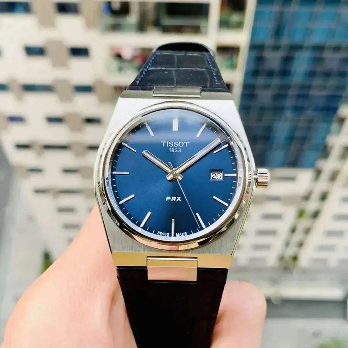 Tissot T137.410.16.041.00 PRX Blue Dial Blue Leather Strap Watch for Men Tissot