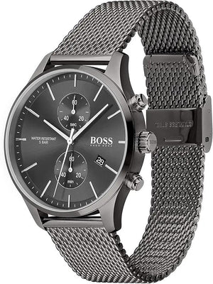 HUGO BOSS 1513870 Chronograph Quartz Watch for Men with Grey Stainless Steel mesh Bracelet Hugo Boss