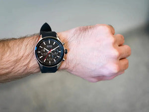 Hugo Boss 1513855 Distinct Black Dial Black Rubber Strap Watch for Men Hugo Boss