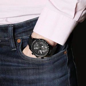 Hugo Boss 1513854 Pilot Edition Chronograph Black Dial Black Steel Strap Watch for Men Hugo Boss