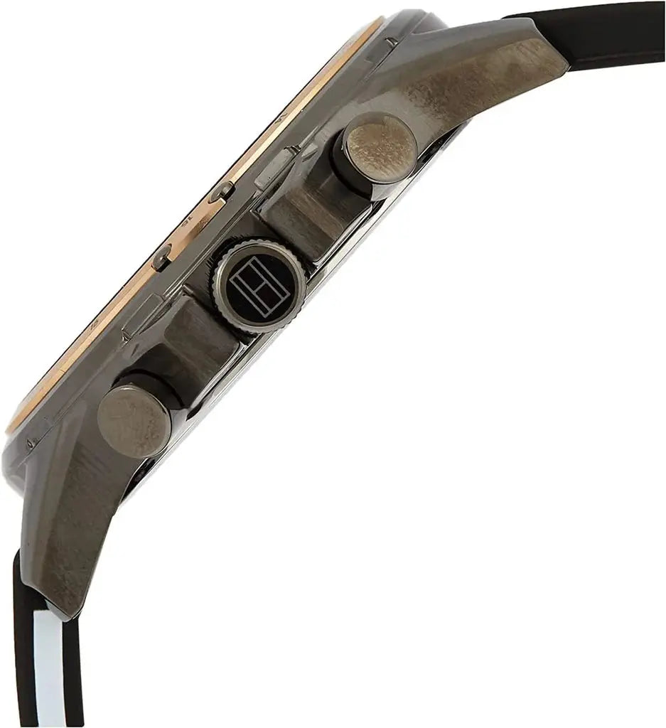 Tommy Hilfiger 1791792 Mason Black Dial Black Rubber Strap Watch for Men Tommy Hilfiger