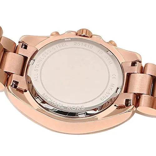 Michael Kors MK5799 Bradshaw Chronograph Rose Gold Dial Rose Gold Steel Strap Watch for Women Michael Kros