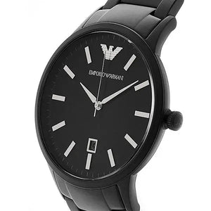 Emporio Armani AR11079 Renato Quartz Black Dial Black Steel Strap Watch For Men Emporio Armani