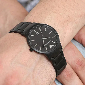 Emporio Armani AR11079 Renato Quartz Black Dial Black Steel Strap Watch For Men Emporio Armani