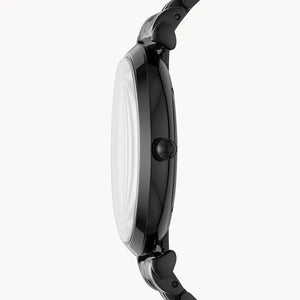 Emporio Armani AR11299 Gianni T Bar Analog Black Dial Black Steel Strap Watch For Men Emporio Armani