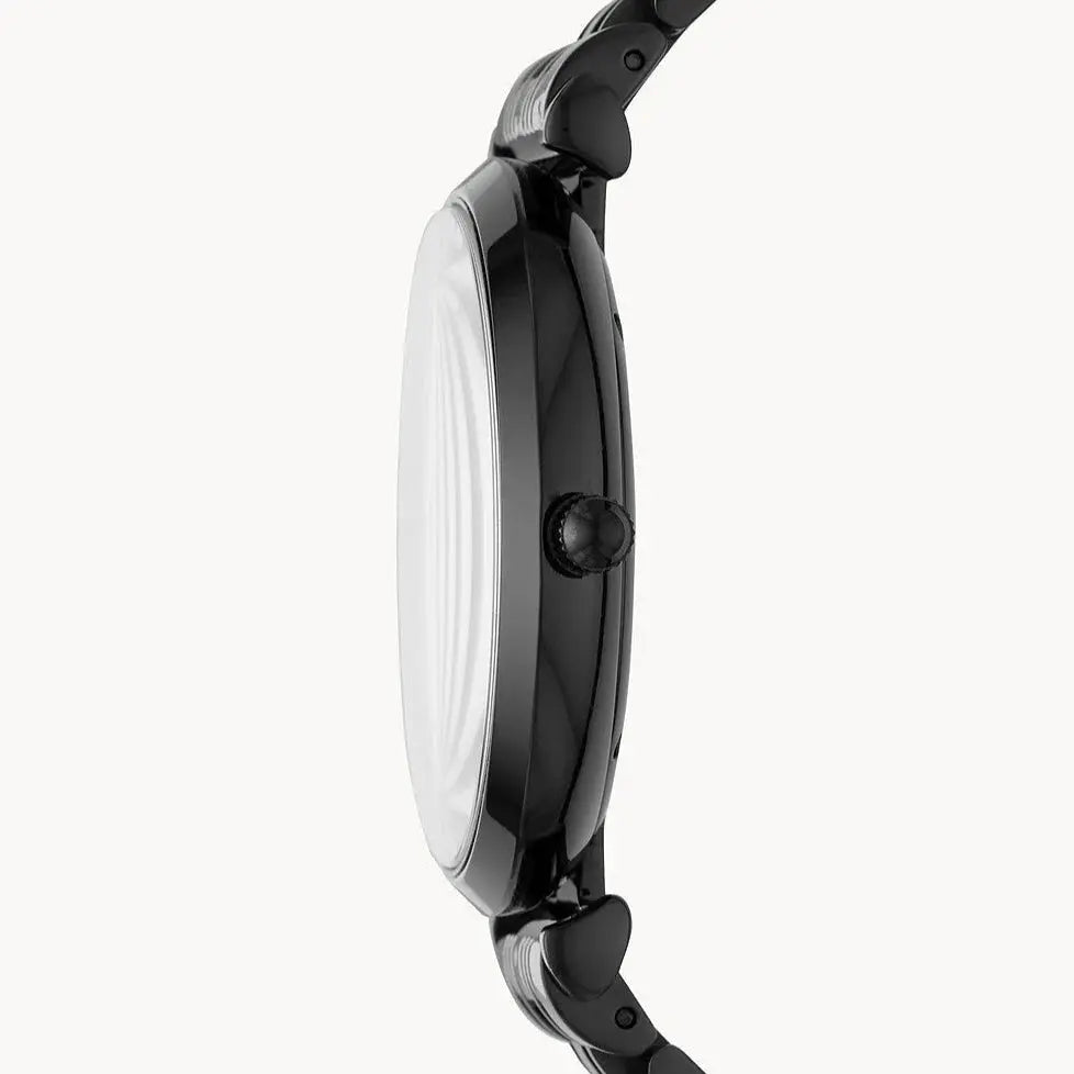 Emporio Armani AR11299 Gianni T Bar Analog Black Dial Black Steel Strap Watch For Men Emporio Armani