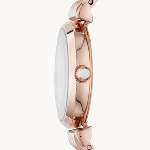 Emporio Armani AR11316 Gianni T-Bar Mother of Pearl Dial Rose Gold Steel Strap Watch For Women Emporio Armani