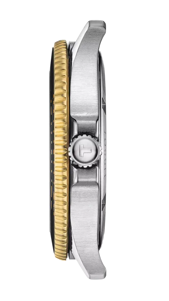 Tissot T120.410.22.051.00 Seastar 1000 Black Dial Two Tone Steel Strap Watch For Men Tissot