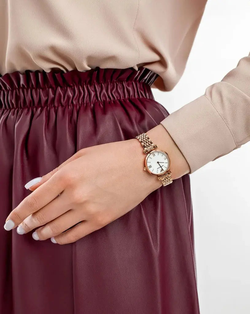 Emporio Armani AR11316 Gianni T-Bar Mother of Pearl Dial Rose Gold Steel Strap Watch For Women Emporio Armani