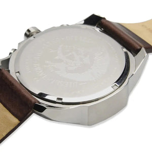 Diesel Mega DZ4281 Chief Chronograph Blue Dial Brown Leather Strap Watch For Men Diesel