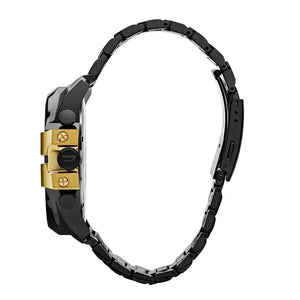 Diesel DZ4338 Mega Chief Chronograph Black Dial Black Steel Strap Watch For Men Diesel