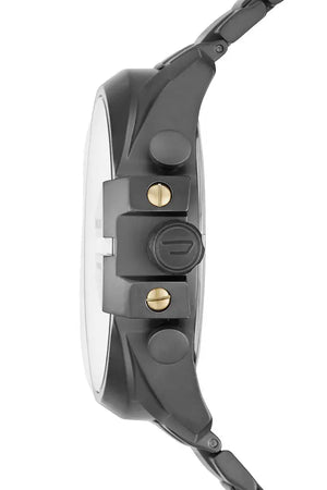 Diesel DZ4466 Mega Chief Chronograph Grey Dial Grey Steel Strap Watch For Men Diesel