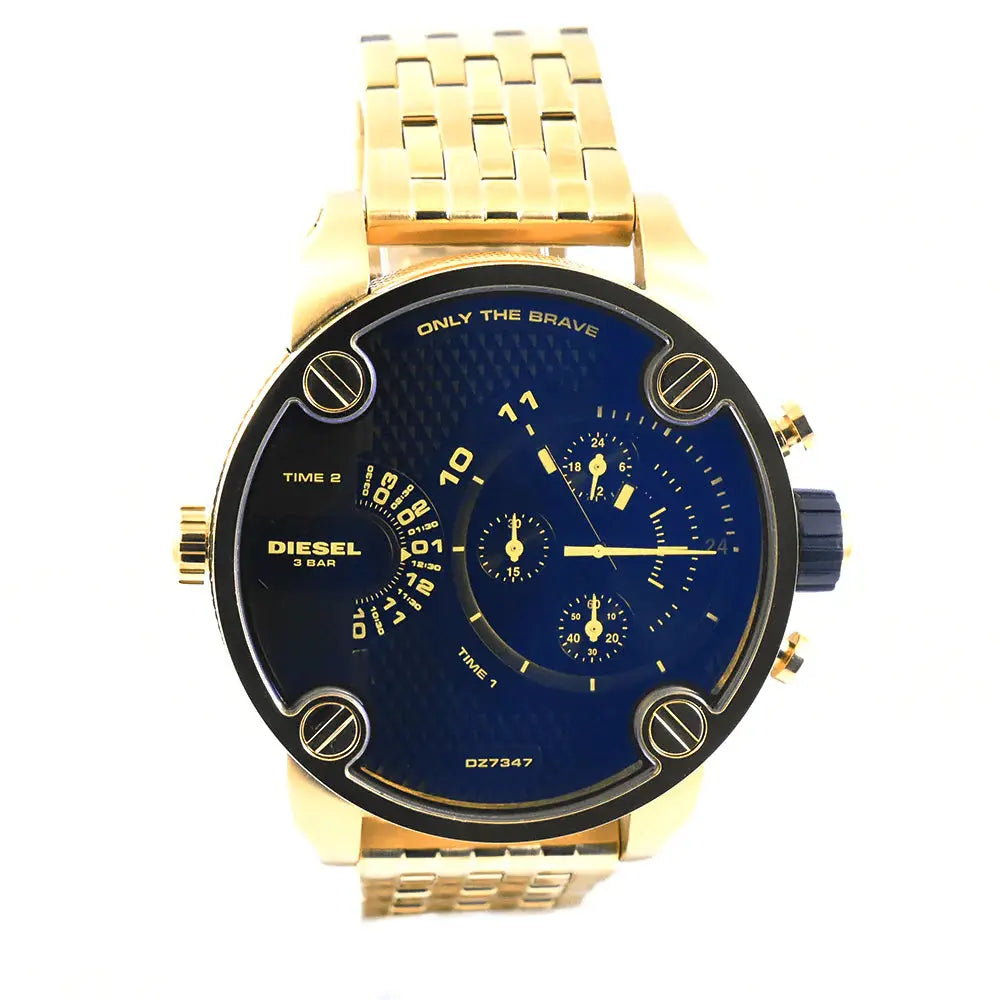 Diesel DZ7347 Mr Daddy Blue Dial Gold Steel Strap Watch For Men Diesel
