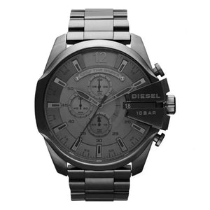 Diesel DZ4282 Mega Chief Chronograph Grey Dial Grey Steel Strap Watch for Men Diesel