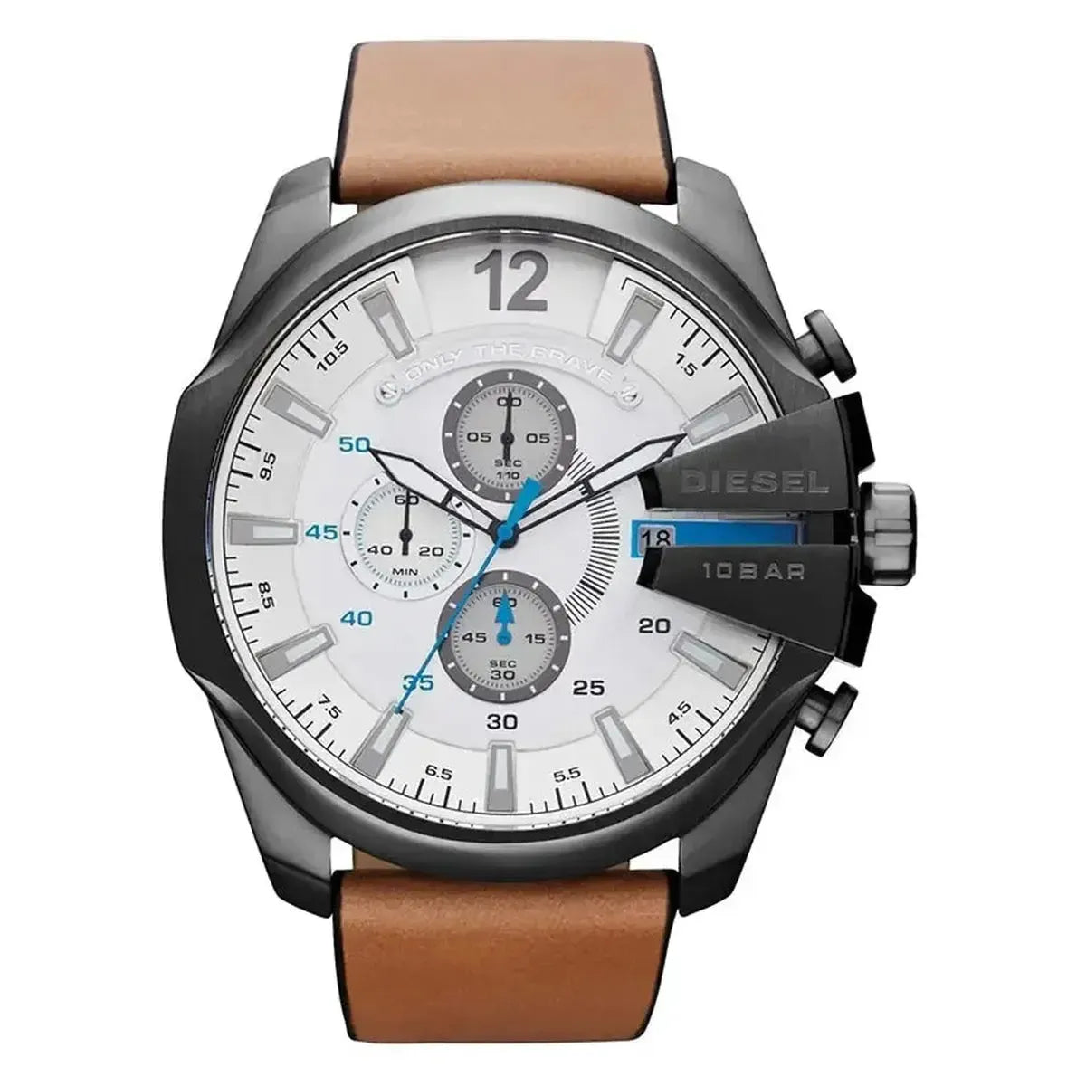 Diesel DZ4500 Mega Chief Chronograph Black Dial Black Nylon Strap Watch For Men Diesel