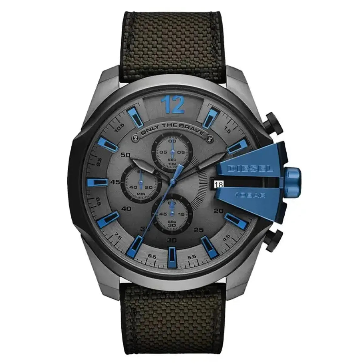 Diesel Mega DZ4500 Chief Chronograph Black Dial Black Nylon Strap Watch For Men Diesel
