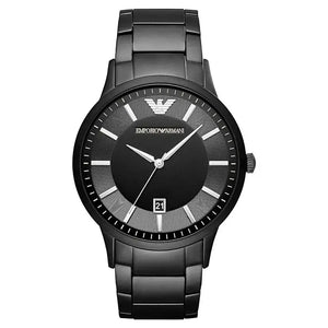 Emporio Armani AR11079 Renato Quartz Black Dial Black Steel Strap Watch For Men Emporio Armani