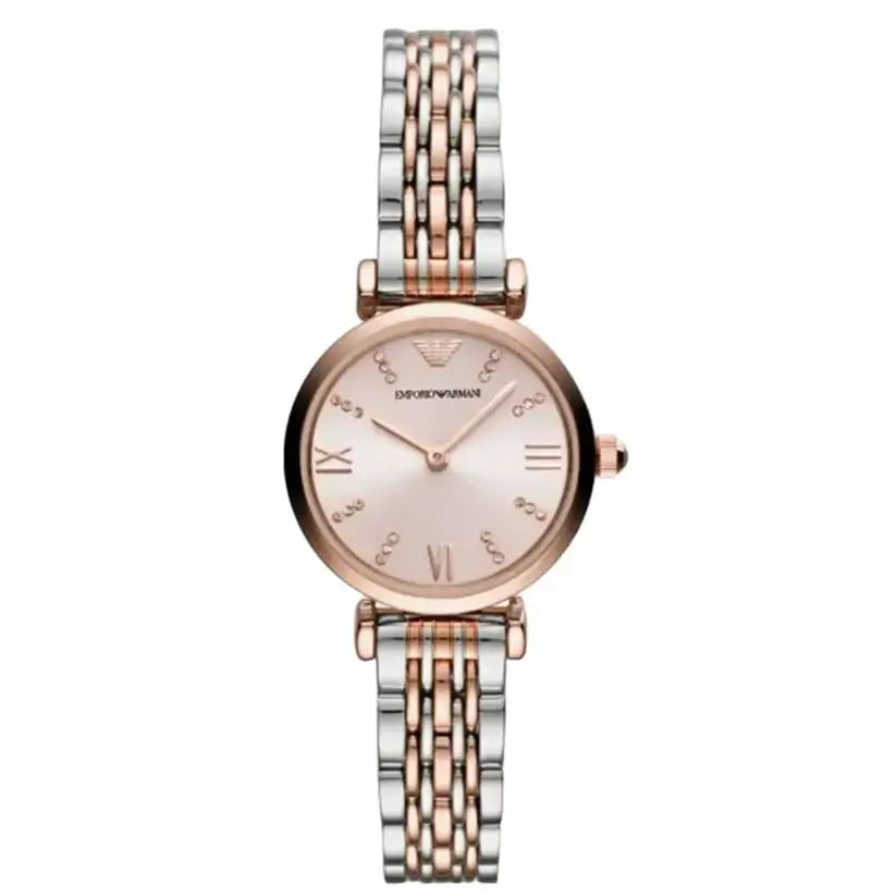 Emporio Armani AR11223 Pink Dial Two Tone Ladies Watch Emporio Armani