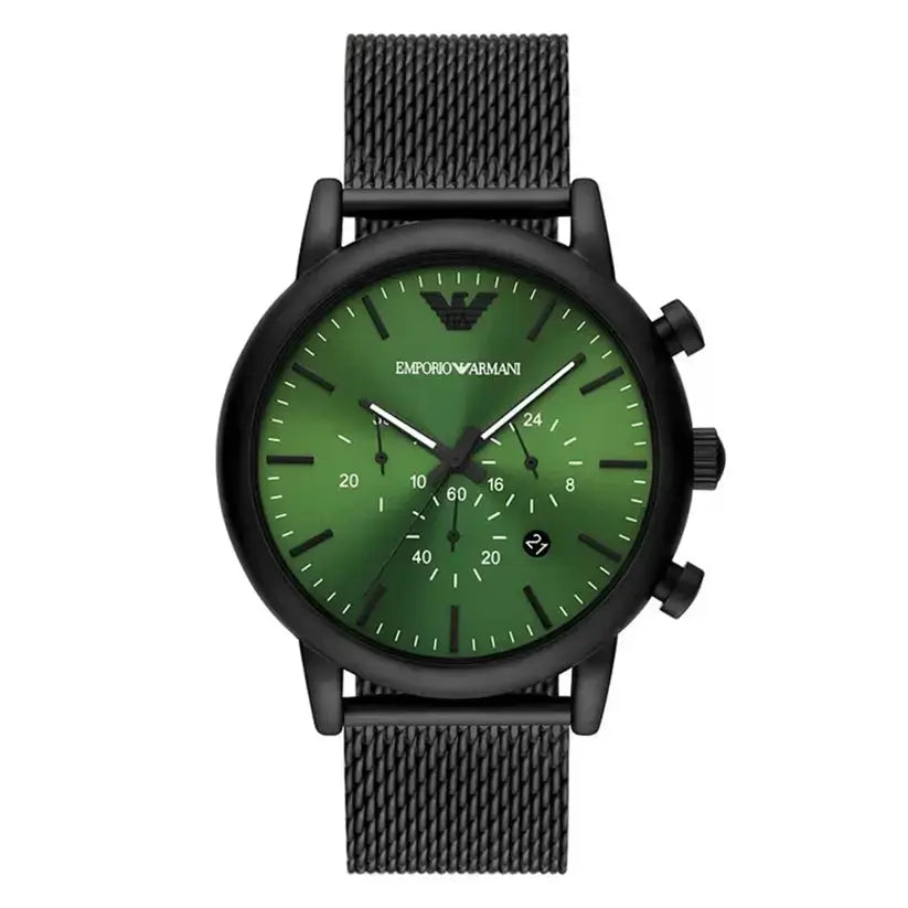 Emporio Armani AR11470 Black and Luigi Green Chronograph Quartz Men’s Watch Emporio Armani