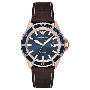 Emporio Armani AR11556 Men Analog Quartz Watch with Pro-Planet Leather Strap Emporio Armani