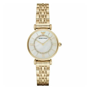 Emporio Armani AR1907 Mother of Pearl Dial Gold-Tone Stainless Steel Ladies Watch Emporio Armani