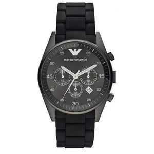 Emporio Armani AR5889 Sportivo Chronograph Black Dial Black Stainless Steel Watch For Men Emporio Armani