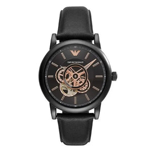 Emporio Armani AR60012 Sport Classic Luigi Black Dial Leather Band Mens Watch Emporio Armani