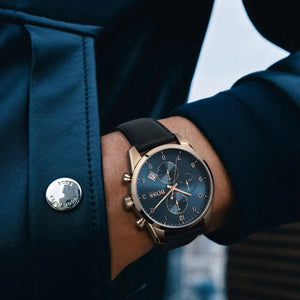 Hugo Boss 1513783 Skymaster Chronograph Blue Dial Black Leather Strap Watch for Men Hugo Boss