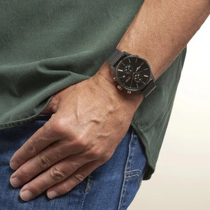 Hugo Boss 1513811 Associate Black Dial Black Mesh Bracelet Watch for Men Hugo Boss