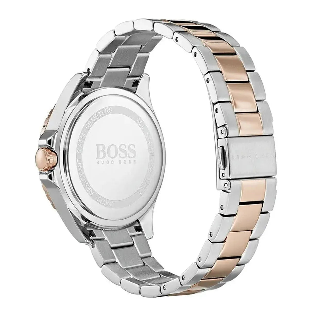 Hugo Boss 1502446 Hera Chronograph Silver Dial Two Tone Steel Strap Watch for Women Hugo Boss