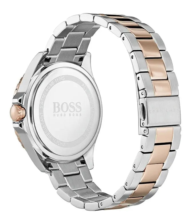 Hugo Boss 1502446 Hera Chronograph Silver Dial Two Tone Steel Strap Watch for Women Hugo Boss