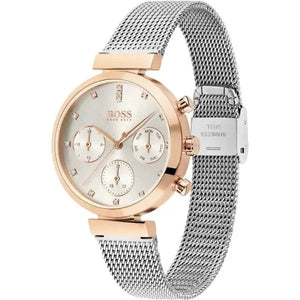 Hugo Boss 1502551 Flawless Silver Dial Silver Mesh Bracelet Watch for Women Hugo Boss