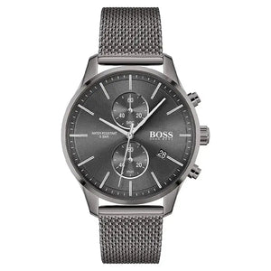 HUGO BOSS 1513870 Chronograph Quartz Watch for Men with Grey Stainless Steel mesh Bracelet Hugo Boss