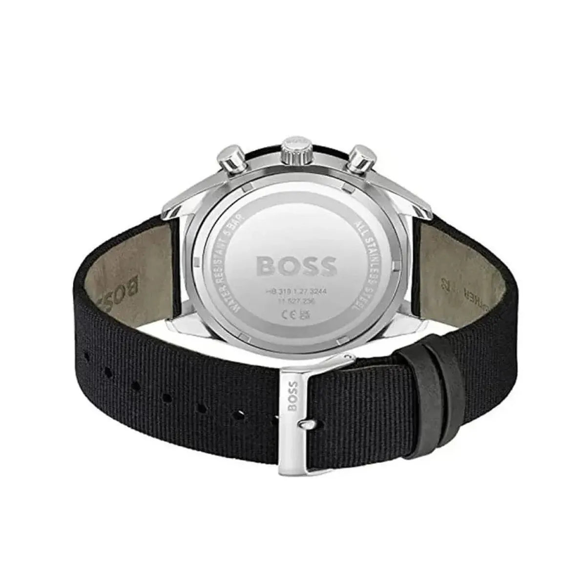 Hugo Boss 1513936 Santiago Green Dial Black Nylon Strap Watch for Men Hugo Boss