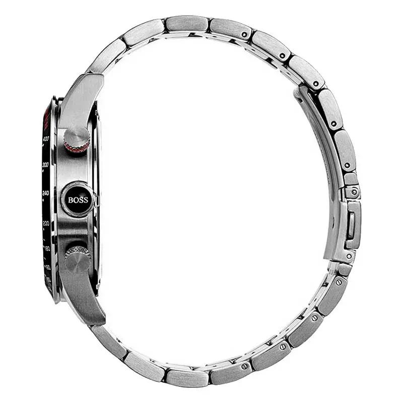 Hugo Boss 1513509 Rafale Chronograph Black Dial Silver Steel Strap Watch for Men Hugo Boss