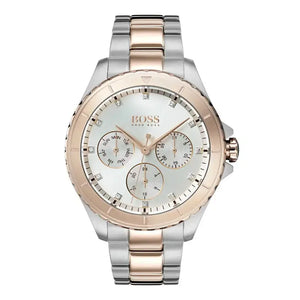 Hugo Boss 1502446 Hera Chronograph Silver Dial Two Tone Steel Strap Watch for Women Hugo Boss