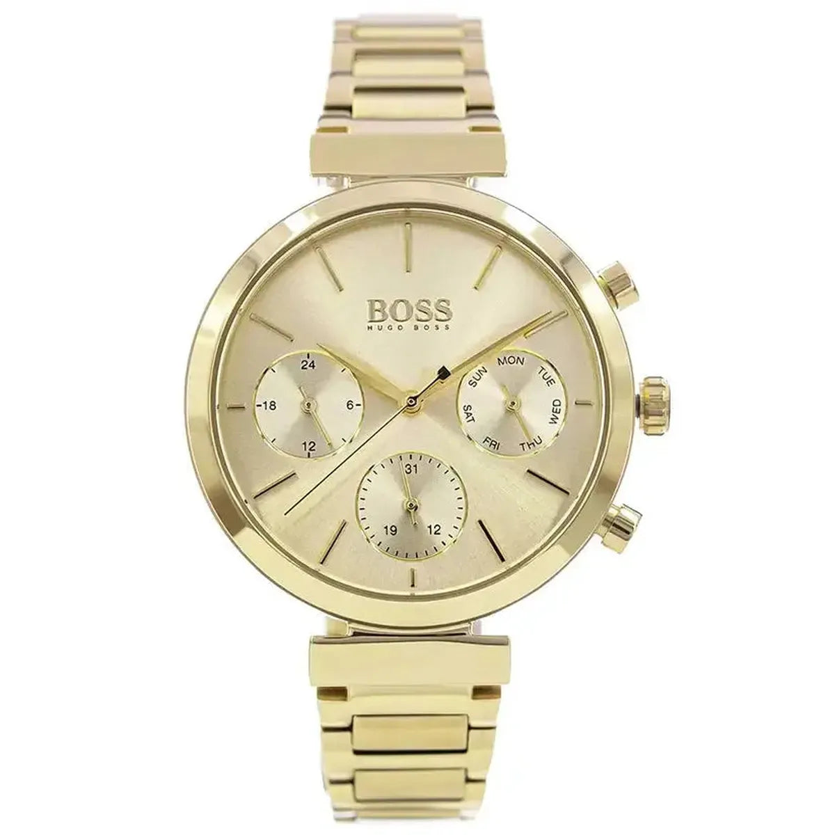 Hugo Boss 1502532 Flawless Gold Dial Gold Steel Strap Watch for Women Hugo Boss