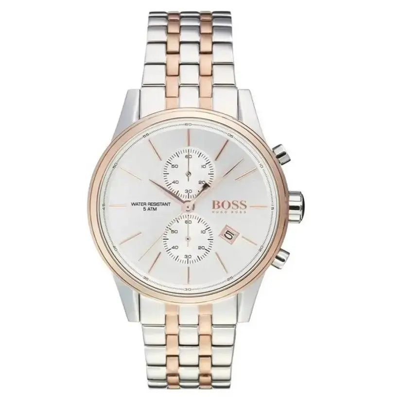 Hugo Boss 1513385 Jet Silver Dial Two Tone Steel Strap Watch for Men Hugo Boss