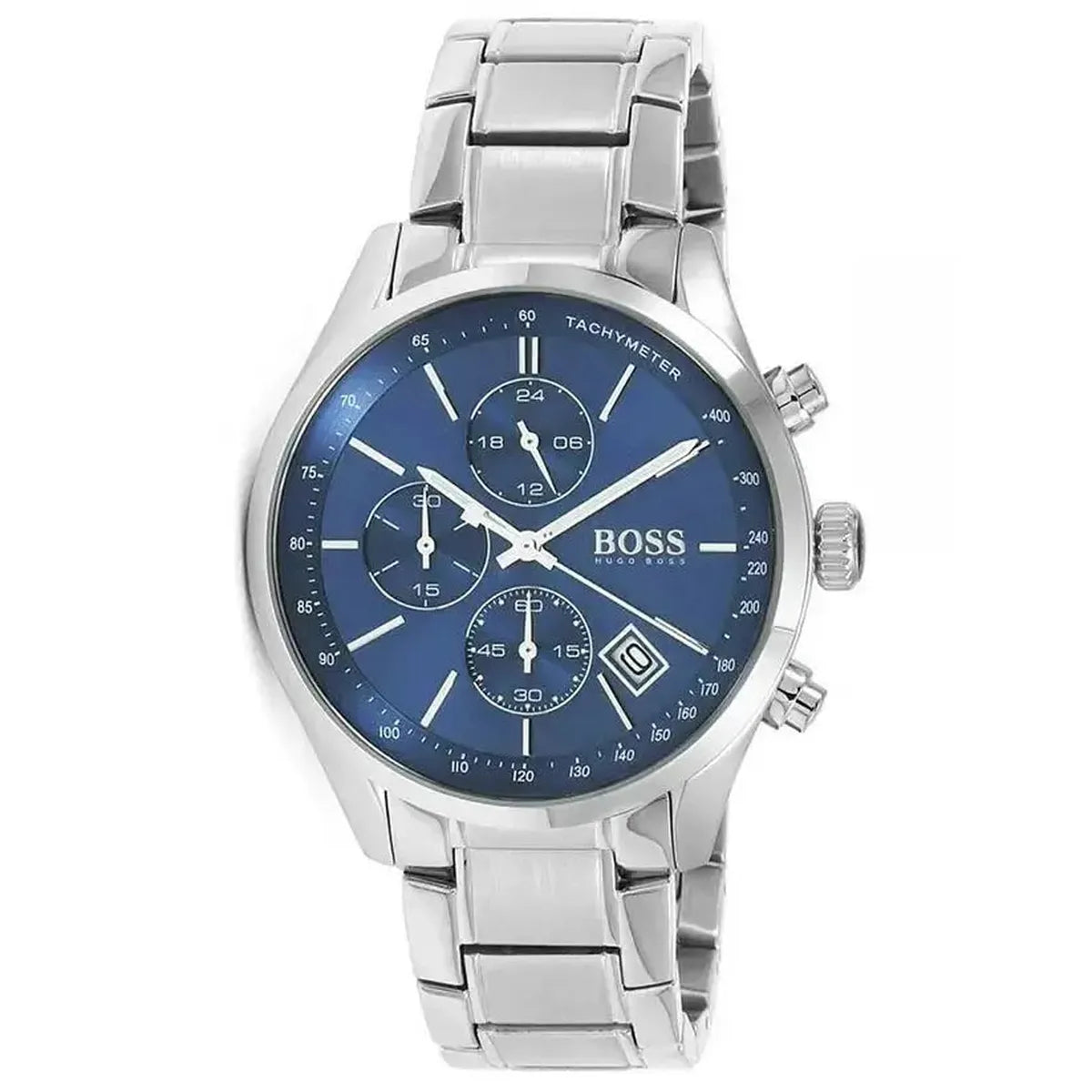 Hugo Boss 1513478 Grand Prix Blue Dial Silver Steel Strap Watch for Men Hugo Boss