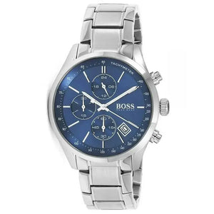 Hugo Boss 1513478 Grand Prix Blue Dial Silver Steel Strap Watch for Men Hugo Boss